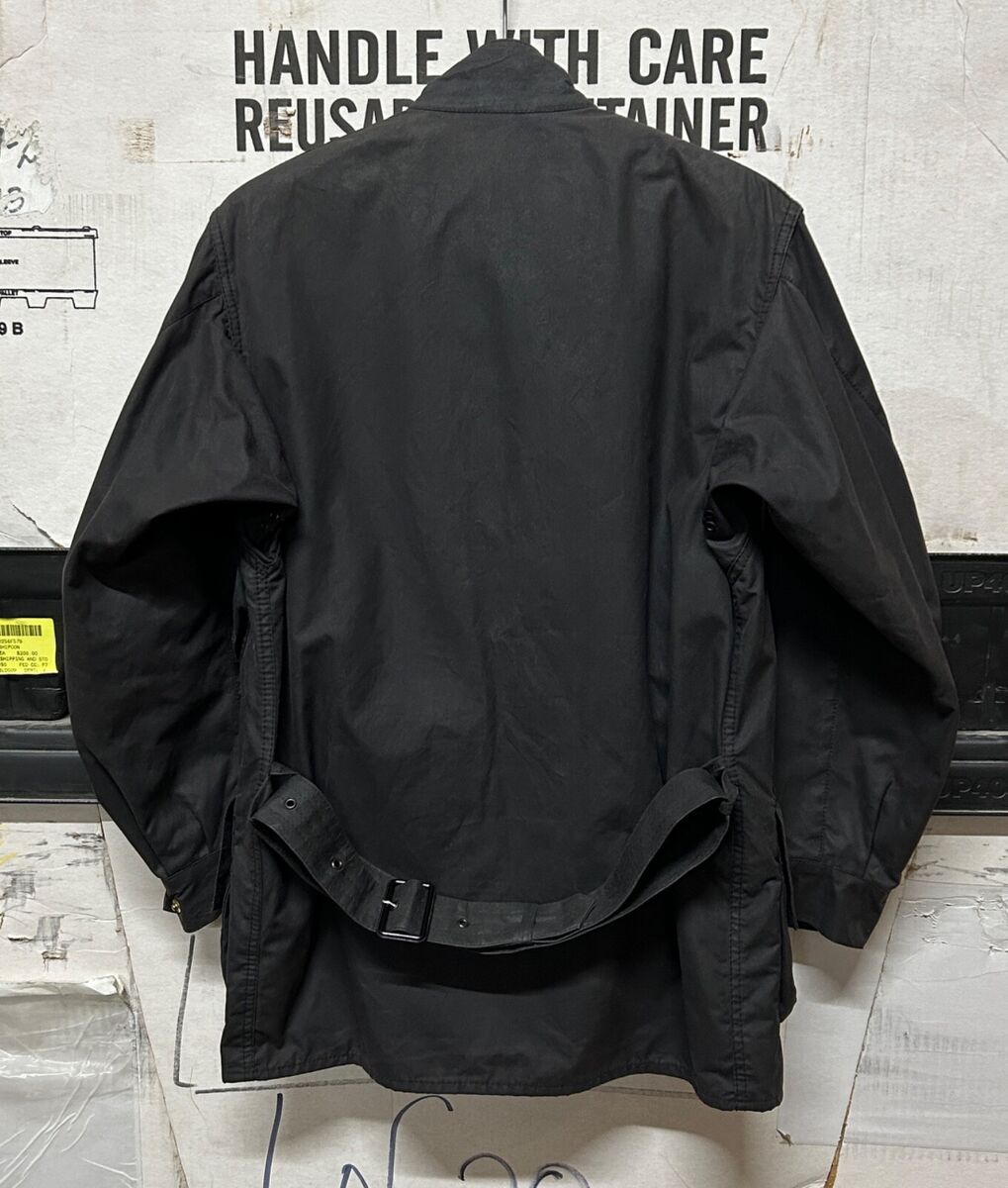 GENUINE BARBOUR A132 BEACON MOTORCYCLE JACKET WAX BLACK WITH GENUINE BARBOUR A132 BEACON MOTORCYCLE JACKET WAX BLACK WITH