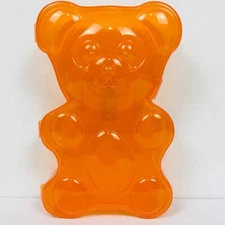 NEW Pencil Box Case Orange Plastic Gummy Bear Crayon Art Craft Supplies Pen+Gear