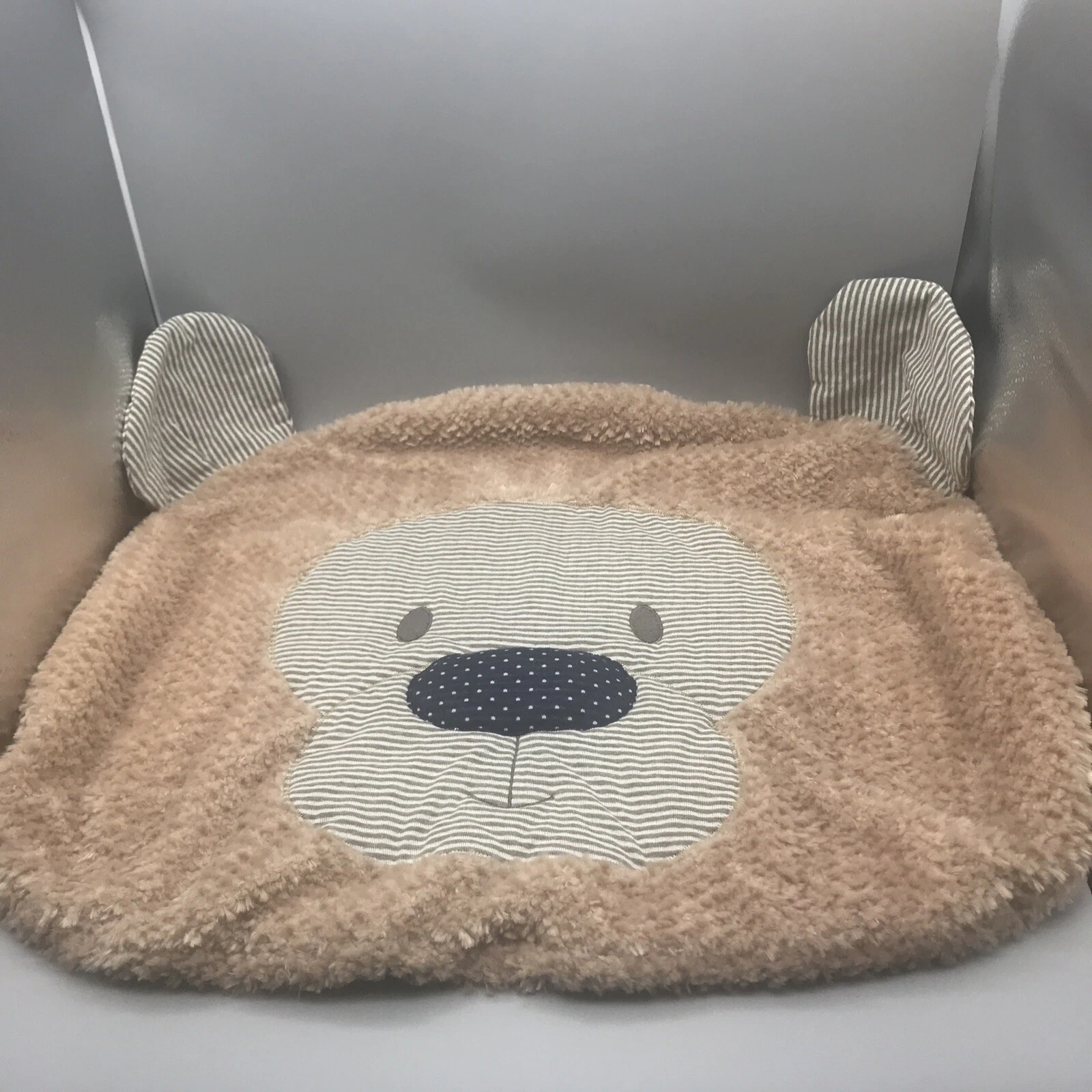 Demdaco Love You Baby Bear Play Mat Tummy Time Rug 21 X 25” Crinkle Ears Squeaky