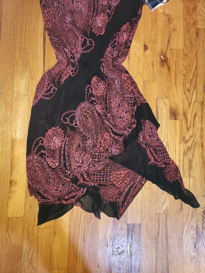 90s Y2k Beaded Fairy Flapper Bias Cut Slinky Beaded Dress 18 XL To Xxl