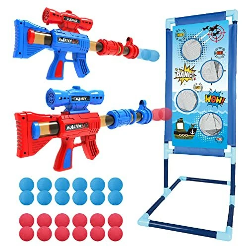 KIDS SHOOTING TOYS Foam Ball Popper Air Blasters Guns Target Balls