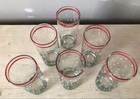 (6) Vintage Libbey Polka Dot Red Green Stripe Tumbler Cooler Glasses — photo 7