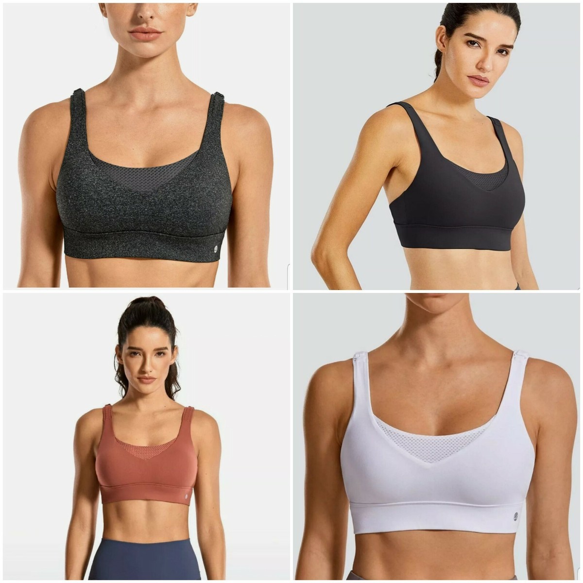 CRZ YOGA High Impact Racerback Sport Bra Support Padded Wirefree