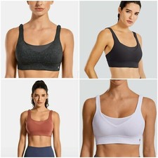 CRZ YOGA High Impact Racerback Sport Bra Support Padded Wirefree Workout Bra Top