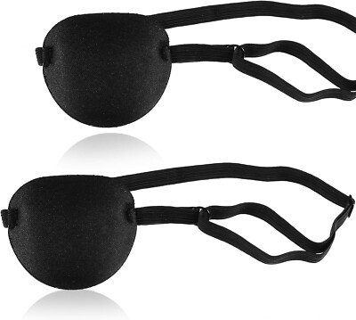 2 Stück Augenklappe Medizinisch, Verstellbare Augenklappe Pirat Eye Patches, 3D 