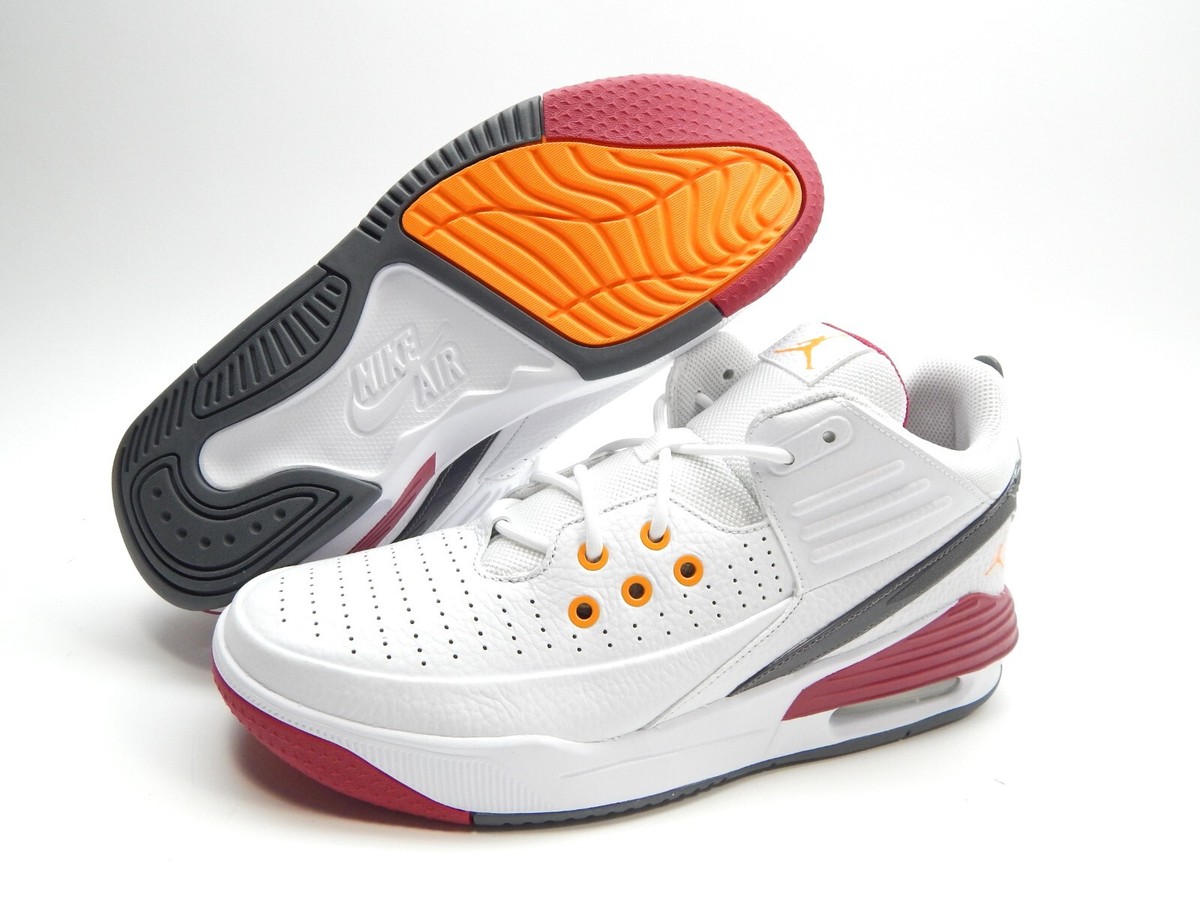 JORDAN MEN'S MAX AURA 5 WHITE VIVID ORANGE DZ4353 160 SHOES SIZE