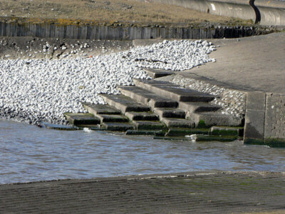 Photo 6x4 Structural detail of sea defences at the River Thaw. West Abert c2009