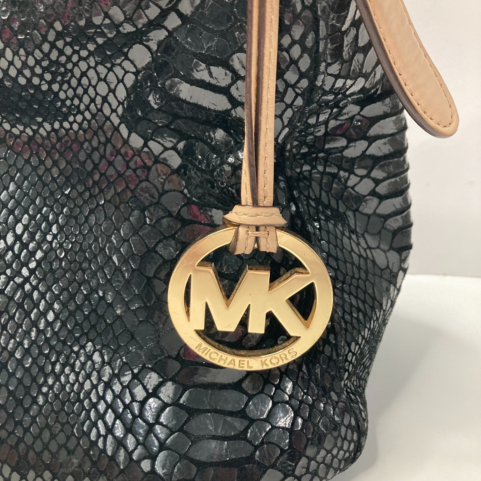 Michael Kors Black Python Print Embossed Gorgeous… - image 11