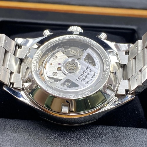 TAG Heuer Carrera Heritage Cadran Noir Acier Automatique Hommes Montre - Photo 6 sur 9