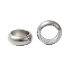 Stainless Steel large hole ring bead spacers 5mm hole 8X2.5mm 50 piece set