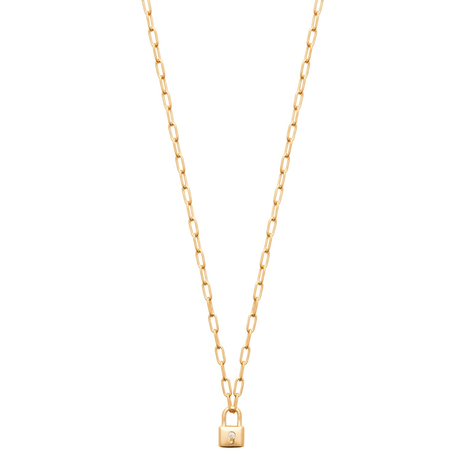 Collier pendentif cadenas en or jaune pour sublimer vos looks quotidiens