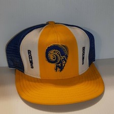 1980's MESH LOS ANGELES RAMS VINTAGE CAP HAT NOT PERFECT LOOK AT PICS 