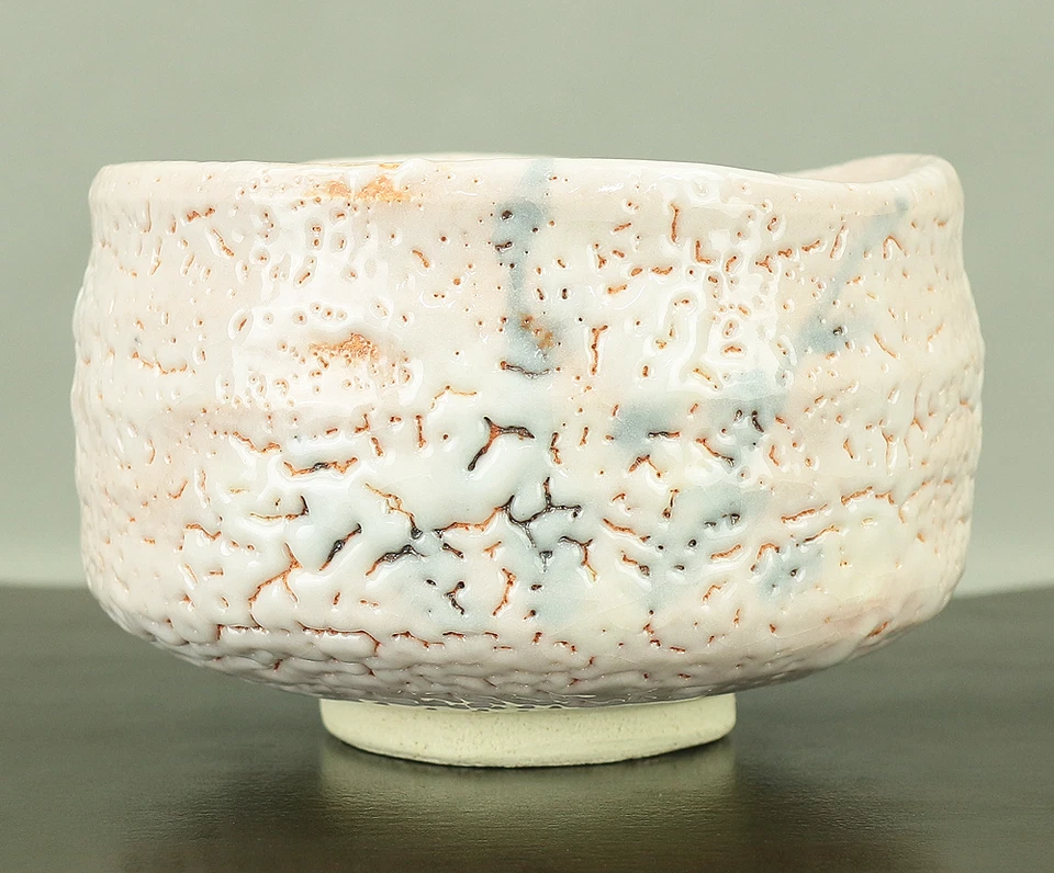 創陶園 Sotoen Minoware '紅志野茶碗 Tazón de té rojo Shino' con caja original (Tomobako) Foto 2 de 4