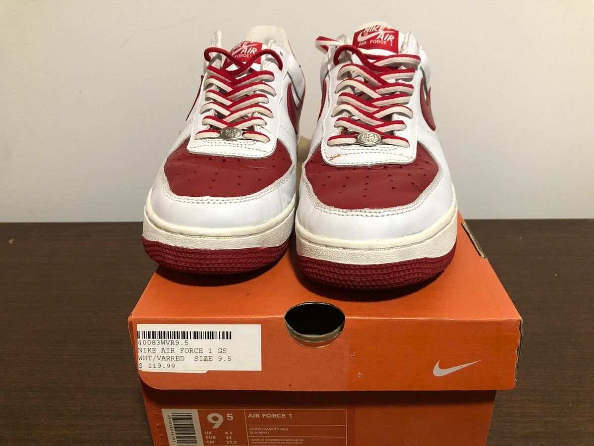 Size 9.5 - Nike Air Force 1 White 2003 Red Toe - 306353-161 Size 9.5 - Nike Air Force 1 White 2003 Red Toe - 306353-161