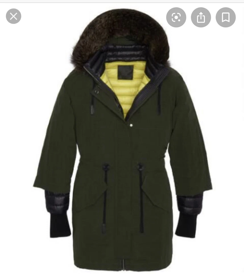 Andrew Marc PARKA DE PLUMÓN DE TELA ARRUGADA BRIXTON Verde Talla XS Foto 2 de 4