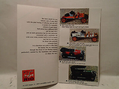 1971 RIO CATALOG OF 1/43 DIE-CAST ANTIQUE CARS MADE IN ITALY 1971 RIO CATALOG OF 1/43 DIE-CAST ANTIQUE CARS MADE IN ITALY
