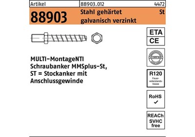 HECO SCHRAUBEN Stockanker R 88903 MULTI-MONTI MMSplus-St 10 x 85/20/35 SW 13 ...