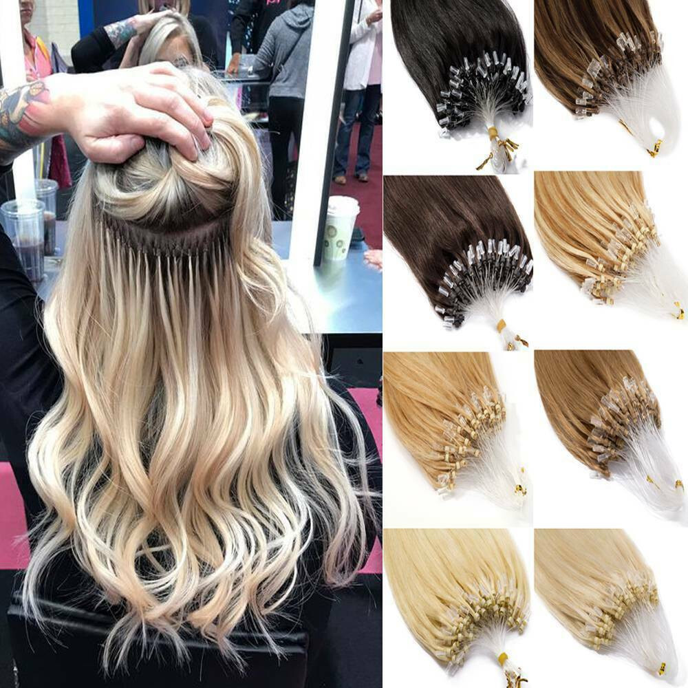 Micro Beads Hair Extensions Real Human Hair Micro Loop Link  display picture 1