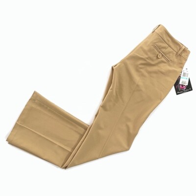 Rampage Womens Wide Leg Dress Pants Brown Low Rise Pockets Stretch Juniors 5 New
