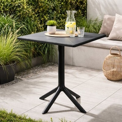 Gartentisch Bistrotisch Balkontisch 76x60x60cm Kunststoff Schwarz Garten Bistro