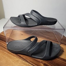 Crocs Kadee II Summer Swiftwater Sandals Women's Size 7 Black Slides Pool Beach