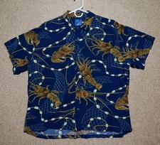 Jams World Hawaiian Shirt - DARK BLUE with LOBSTERS - Large