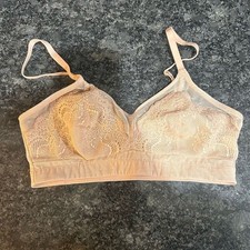 Spanx Nude Beige Lace Lined Bralette Women s Size Small Comfort Full Coverage