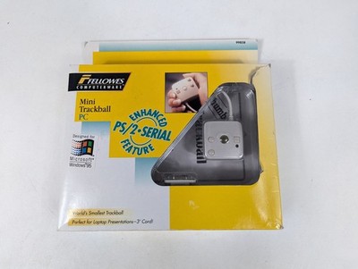 Fellowes Mini Trackball PC 99858 PS/2 Serial Windows 95 Vintage