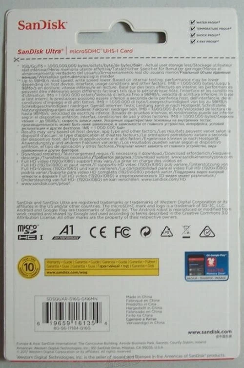 SanDisk 16GB Ultra Plus Micro SDHC UHS-1 Card speed 98 MB/s-653X Full HD Video - Image 3 of 3