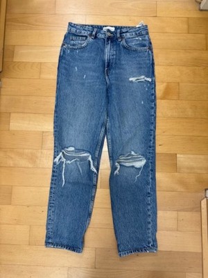 ZARA Tapered Mom Boyfriend Jeans blue denim mittelblau XS/S/34/36