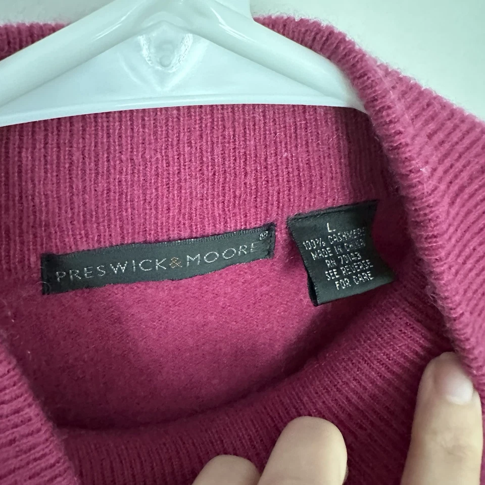 Suéter 100% Cashmere Preswick & Moore Berry Mockneck Tamanho G - Imagem 3 de 3