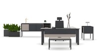 Arbeitszimmer Set Schreibtisch BüRoschrank Kommode Couchtisch Antrazhit