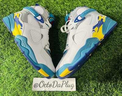 Size 8.5 - Air Jordan 8 Retro White Aqua W for sale online | eBay