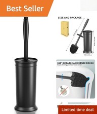 Compact Toilet Brush with Durable Bristles  Covered Holder for Modern Bathrooms