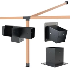 Grehitk Pergola Kit with Brackets, 15°Slanted Roof Pergola Bracket Kit, Roof ...