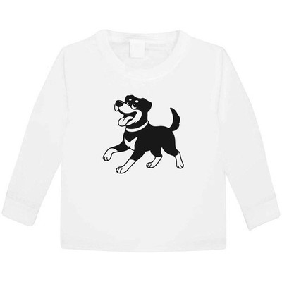 'Happy Rottweiler' Children's / Kid's Long Sleeve Cotton T-Shirts (KL057985)