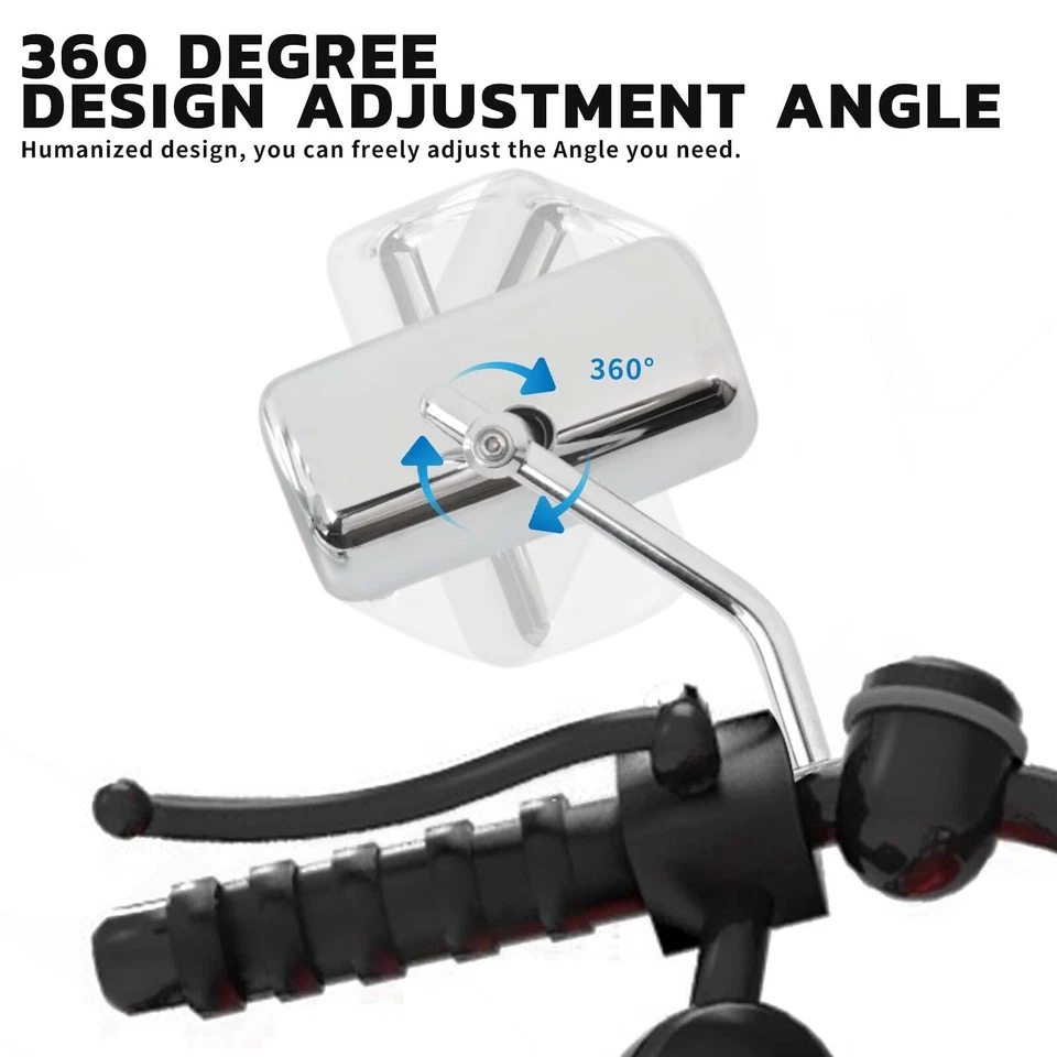 Espejos retrovisores rectangulares cromados para Harley Davidson Softail Deluxe para motocicleta Foto 3 de 4