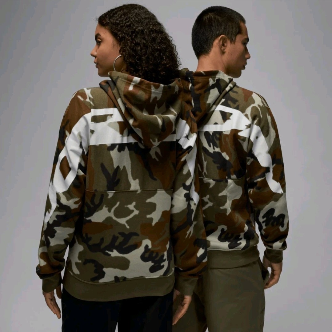 Nike Air Jordan MVP Statement Hoodie Light Olive Sail Camo Medium