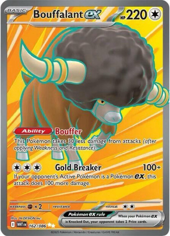 Bouffalant ex 162/086 Ultra Rare Holo NM Pokemon Sv: White Flare