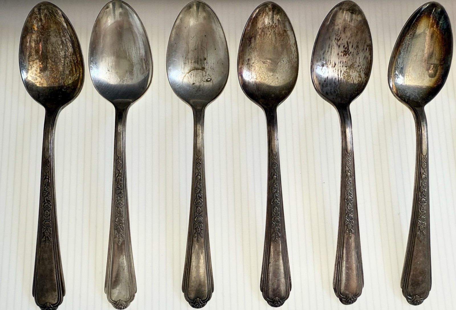 19 Vintage Silver Plate Spoons - Variety of Patterns & Brands - As Is, See Pics