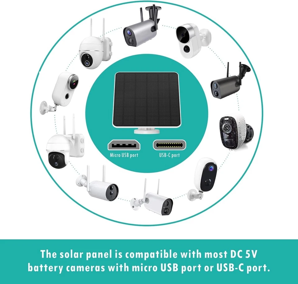 Solarpanel 6W USB für Außen Überwachungskamera verstellbar - Bild 4 von 4