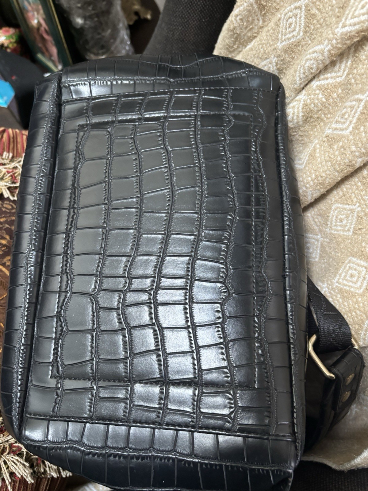 Versace Croc Leather Backpack Authentic Great Con… - image 17