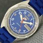 VINTAGE SEIKO 5 AUTOMATIC 7019A JAPAN MENS BLUE COLOR DIAL WATCH a2807-U