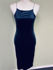 Strappy Blue Velvet Y2K Dress Forever 21 Size Small Sleeveless Party Dress