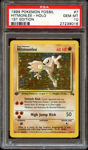 Hitmonlee (1st Edition) graded PSA 10 for sale on eBay