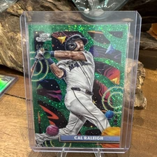 2025 Topps Cosmic Chrome Cal Raleigh Green Space Dust Refractor /75 #6 Mariner’s