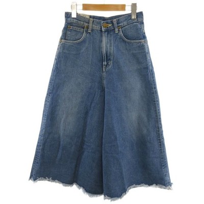 LEE RIDERS B:MING by BEAMS Custom Denim Skirt Gaucho Pants Cut Off Indigo XS