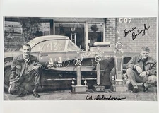 "VRHTF NHRA VTG RARE SIGNED BY "ED ISKENDERIAN & BONES BALOUGH " 8" X 10" PHOTO"