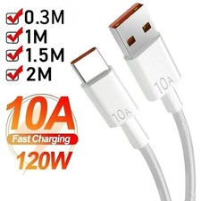 USB to Type-C 10A Fast Charging Cable Data SYNC Charger Cable Cord for Phone