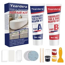 Yeardera Tub Repair Kit, Shower Repair Kit, Super Strong and Waterproof Fiber...